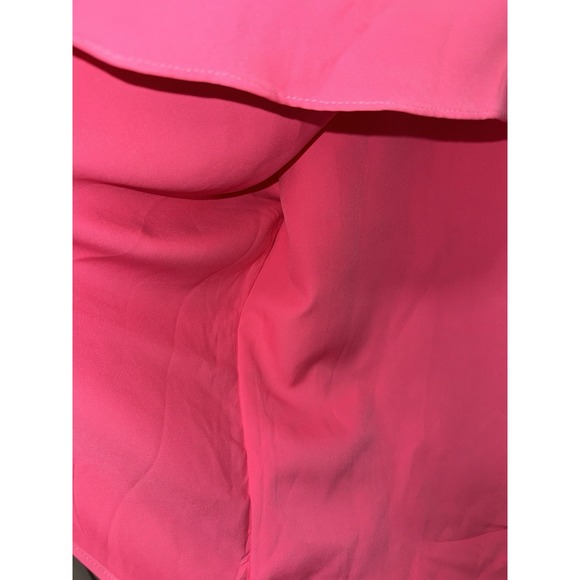 Hot Pink Off Shoulder Wrap Dress Midi Knee Length Ruffle Side Tie Party Cocktail - Picture 11 of 16